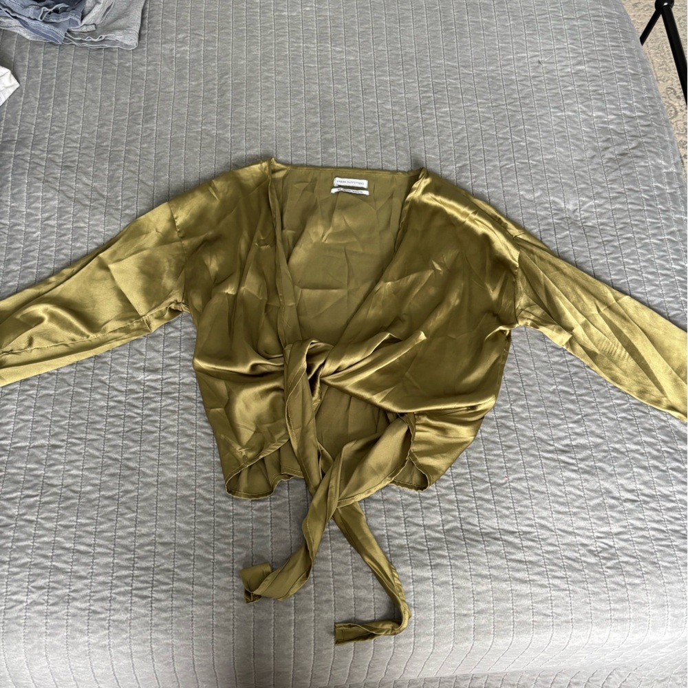 Urban Outfitters Green Satin Blouse